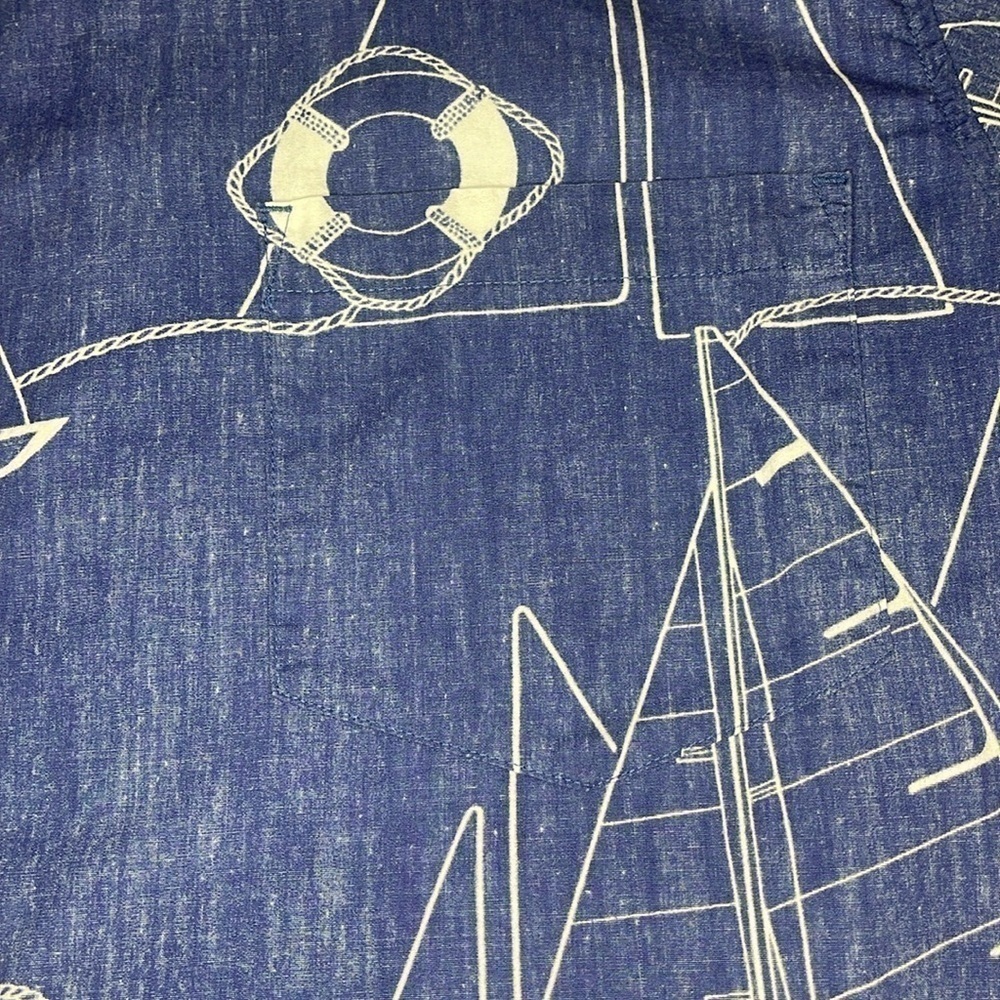 Cooke Street Honolulu Yacht Hawaiian Button Down Shirt 1970s Vintage Men Large - Picture 5 of 7
